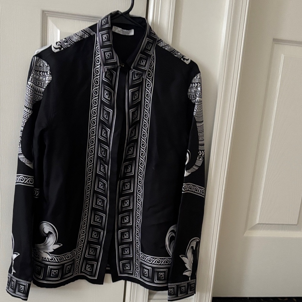 Versace Collection Monochrome Patterned Shirt Aut… - image 3